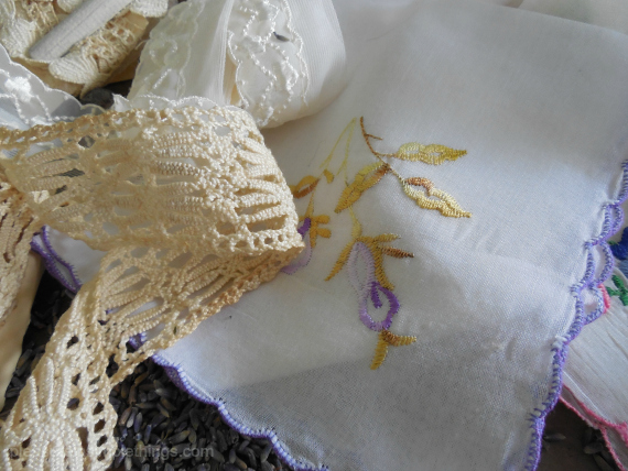 vintage handkerchief lavender sachets — pleasure in simple things