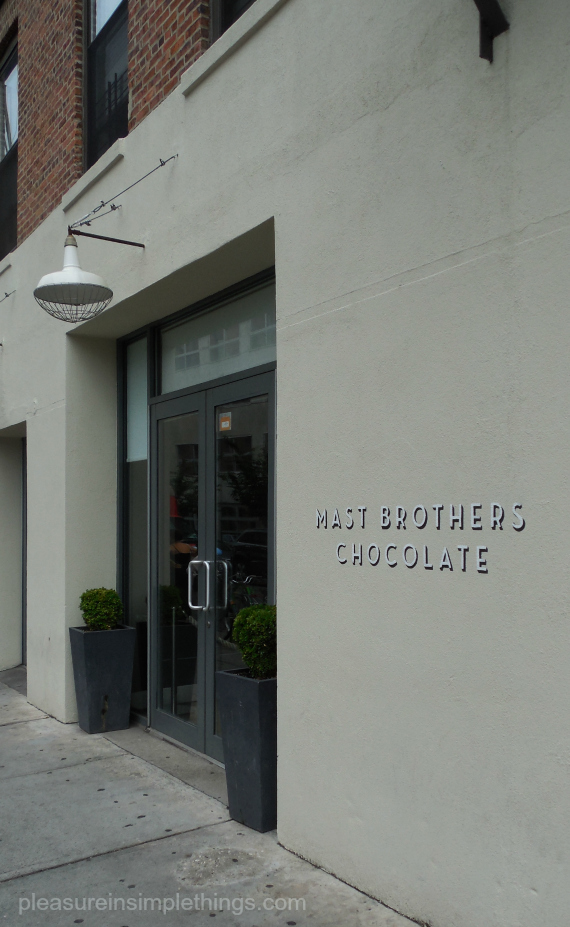 outside of Mast Brothers store pleasure in simple things