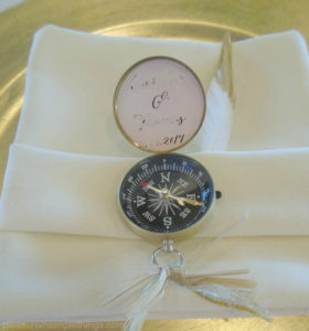 a compass shower favor nautical pink and gold