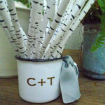 birch straws in cup botanical wedding