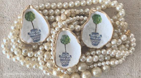 full instructions for decoupaged oyster shell trinket dishes — pleasure in  simple things